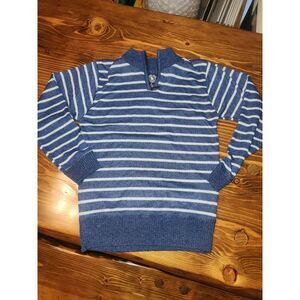 Street Rules Kids Boys Striped 1/4 Zip Pullover Sweater Size 8 Blue White NWT